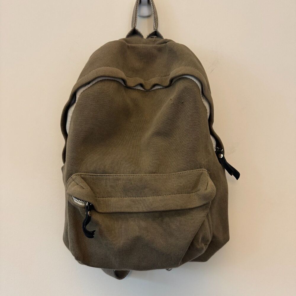 John Galt Olive Green Ribbed Backpack